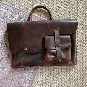 Brown Leather Laptop Case Luxeoria